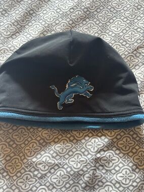 Black Beanie with Blue Lion Logo